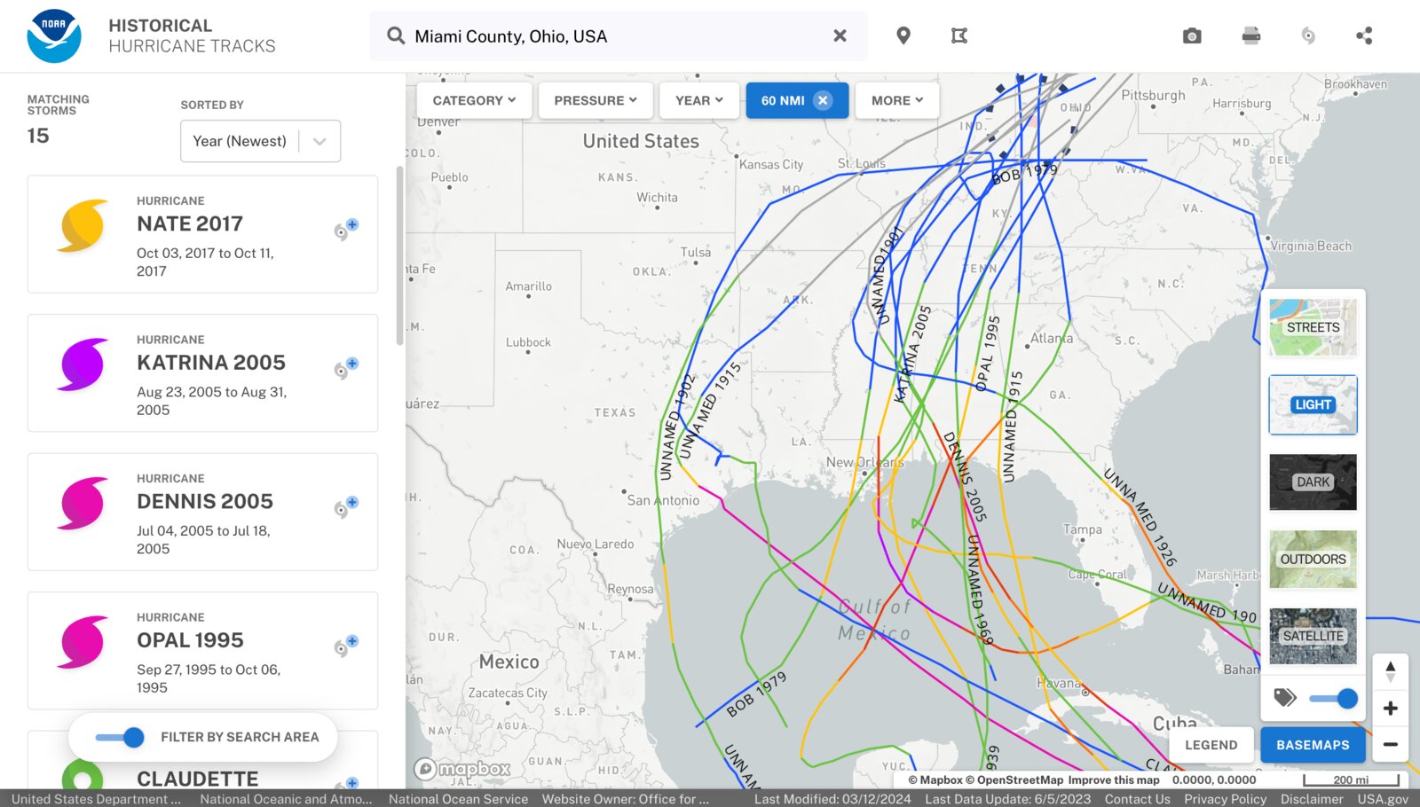Historical Hurricane Tracker